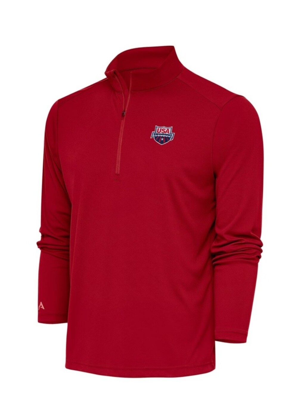 NWT USA Swimming Antigua Tribute Quarter-Zip Pullover Top - Red, Medium